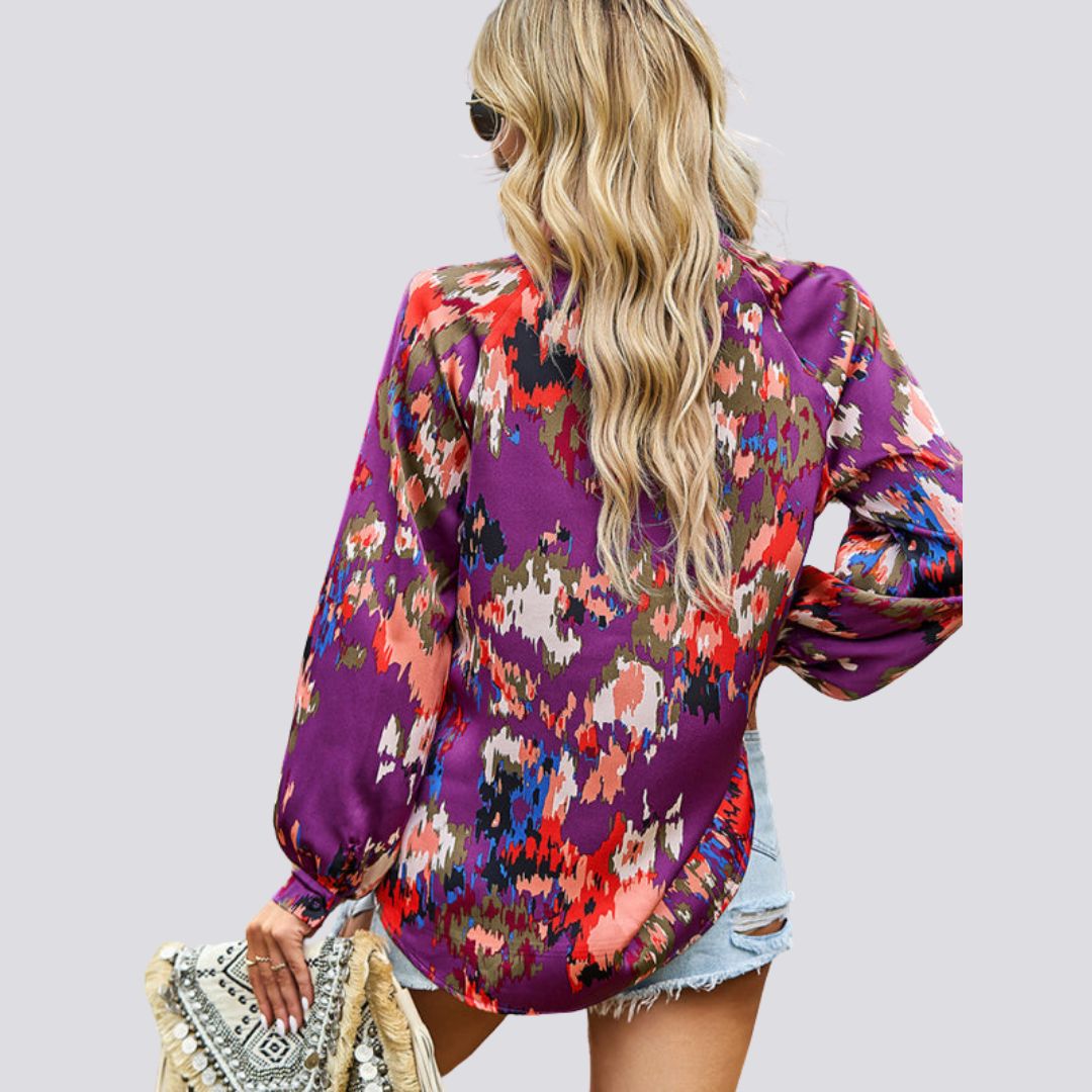 Lesley® | Blouse With V-Neck And Abstract Print