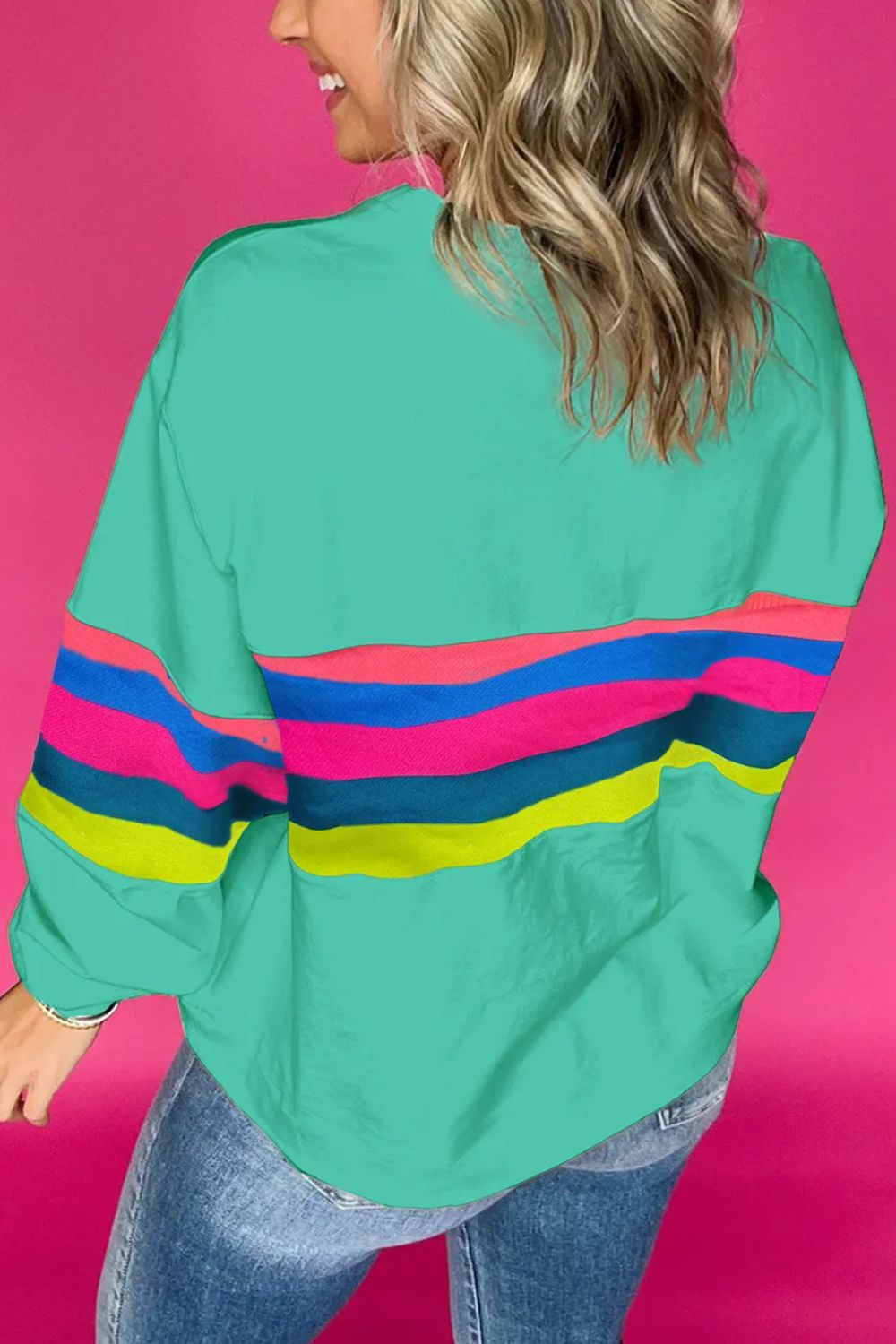 Aurora | Contrasting long-sleeved top with a crew neck
