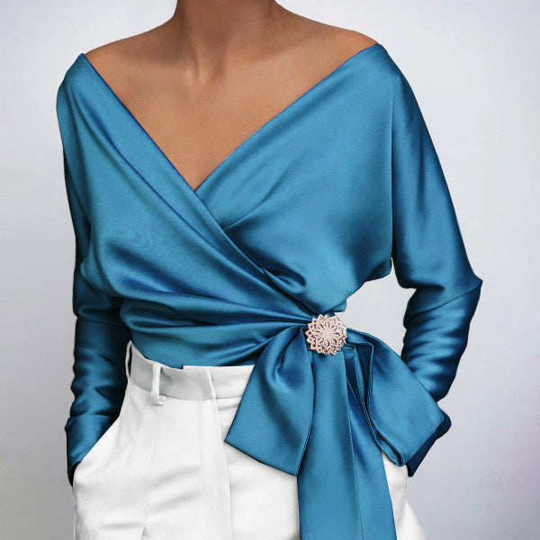 Malena® | Satin Sexy Top Spitzenbluse