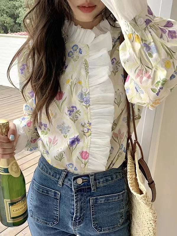 Aris® | Floral Ruffle Blouse