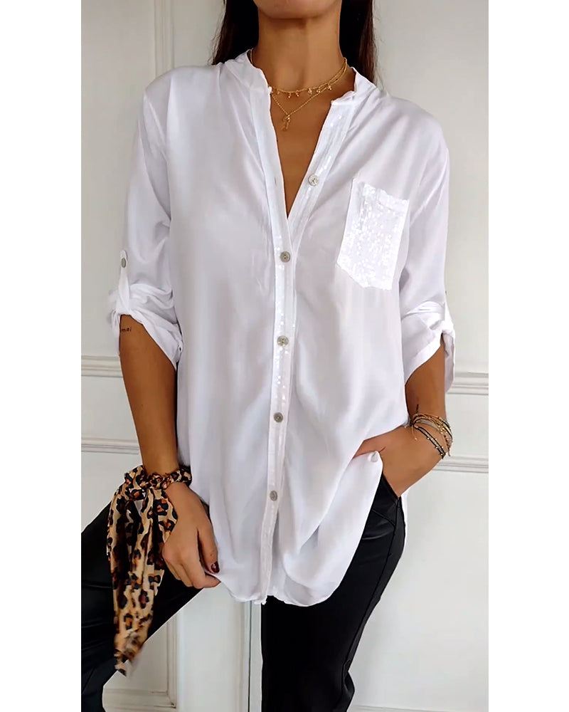 Juana® | Women'S Button-Front Blouse With Sequin Trim