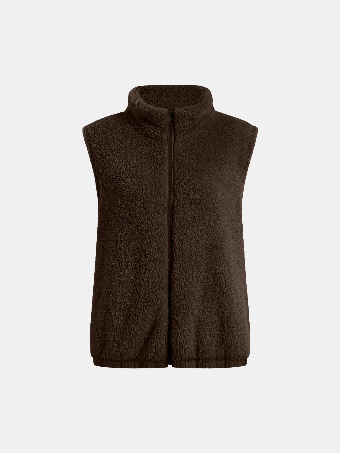 Leonor | Fluffy vest coat with zip closure and full size pockets