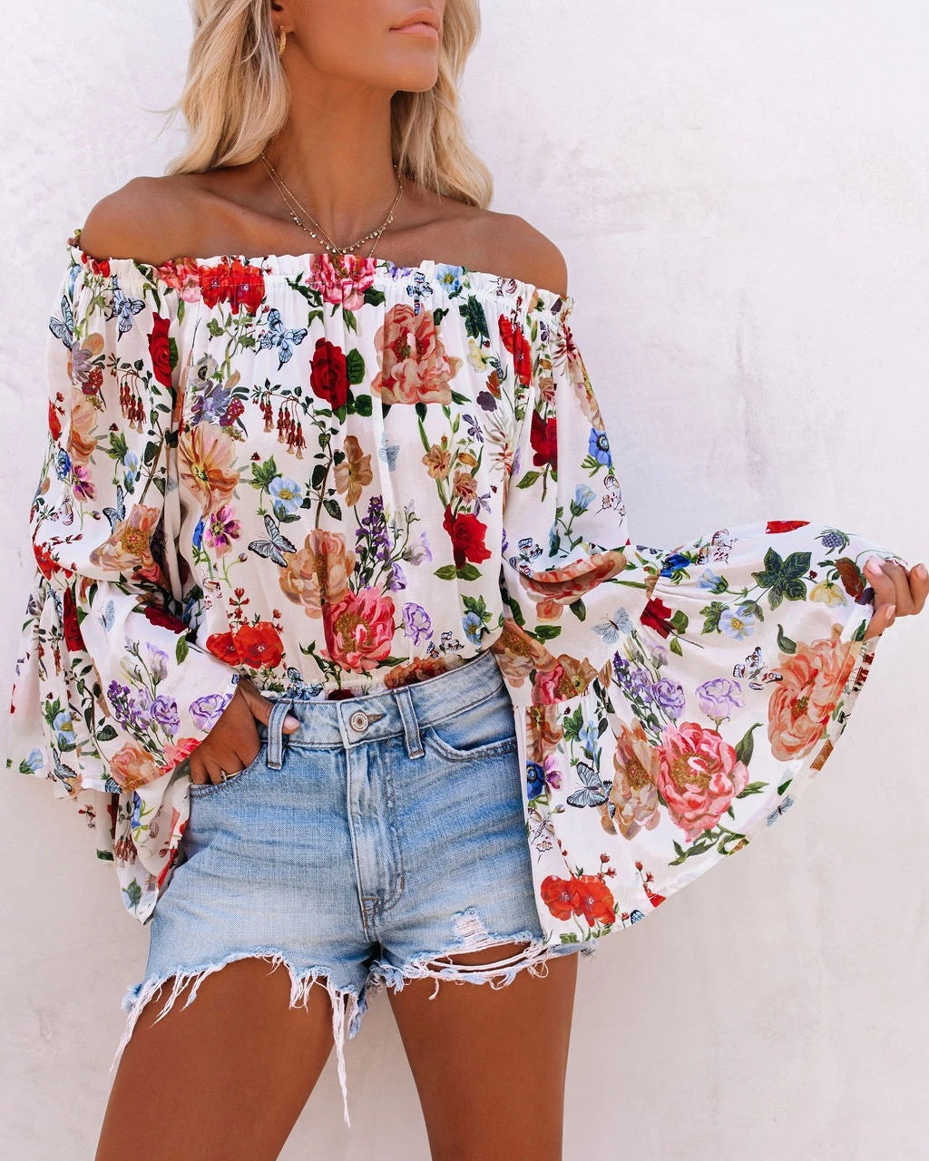 Leticia® | Trendsetting One-Shoulder Blouse With Flared Sleeves