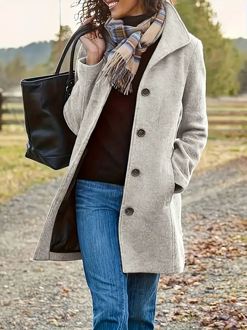 Linda | Single-breasted knit coat