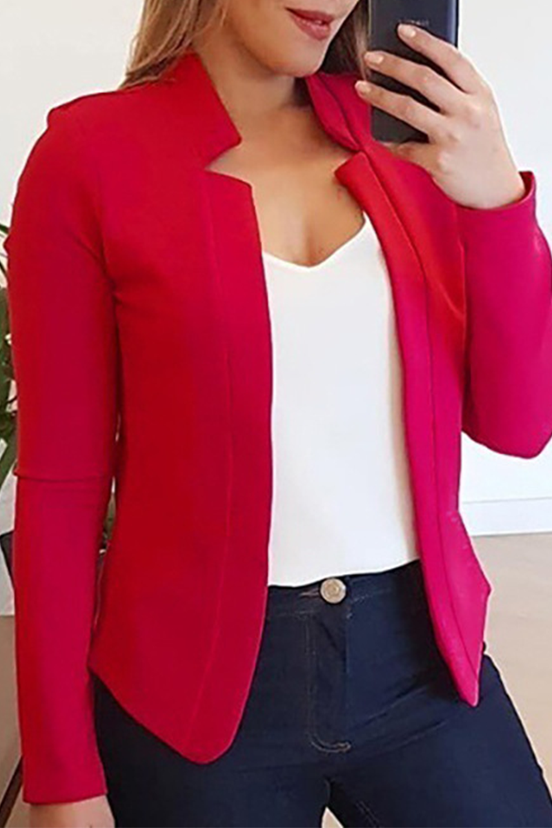Aida | Fashion solid patchwork cardigan collar outerwear