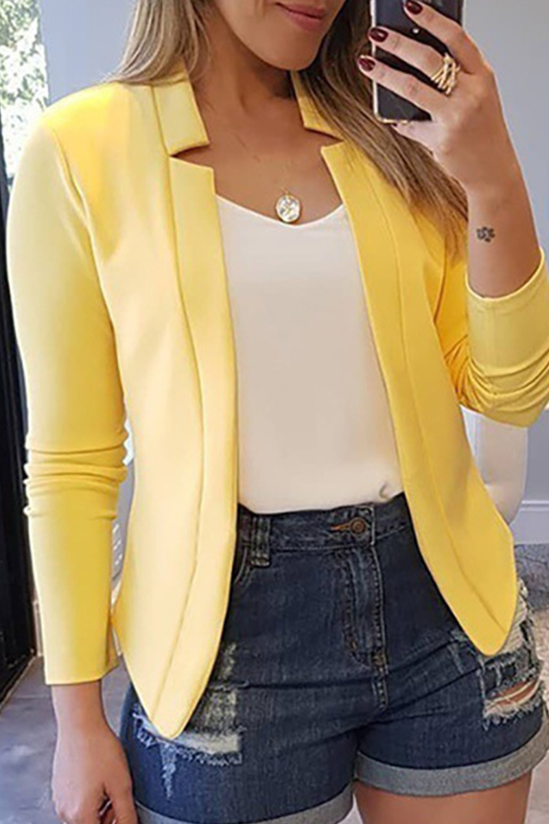 Aida | Fashion solid patchwork cardigan collar outerwear