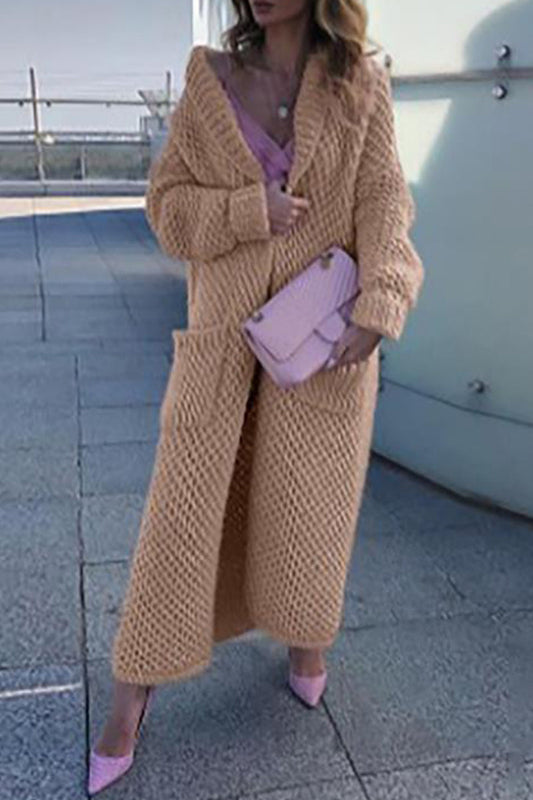 Angelica | Elegant, plain-colored sweater with a cardigan collar