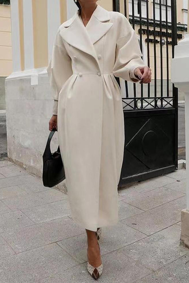 Araceli | Elegant plain outerwear with a turn-down collar