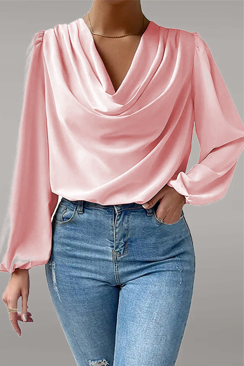 Fiona | Casual solid patchwork scoop neck tops