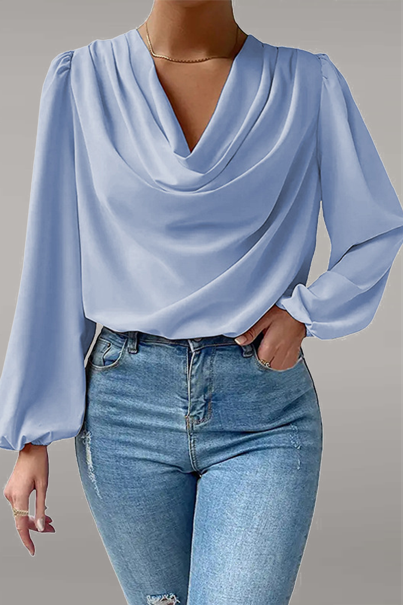 Fiona | Casual solid patchwork scoop neck tops