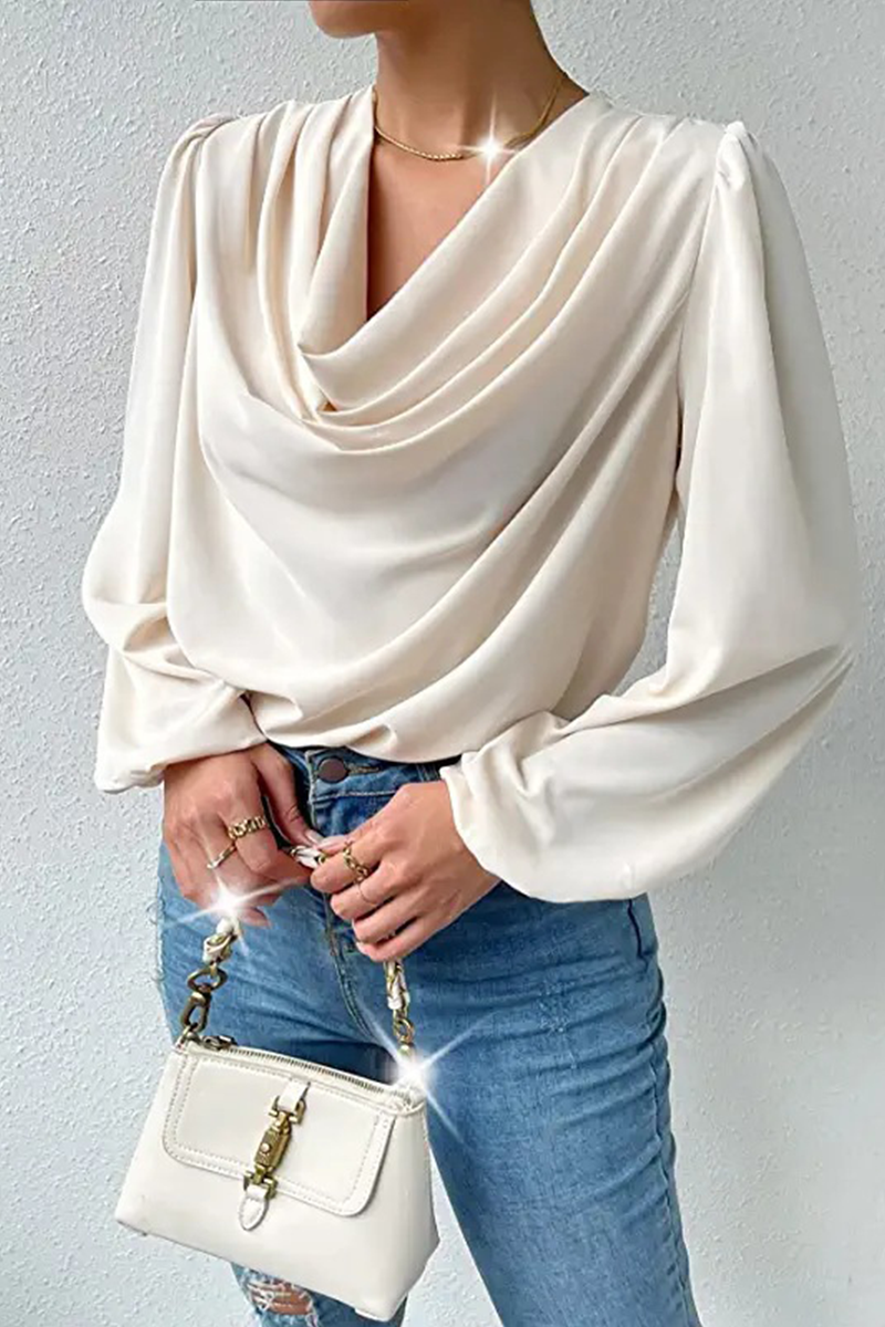 Fiona | Casual solid patchwork scoop neck tops