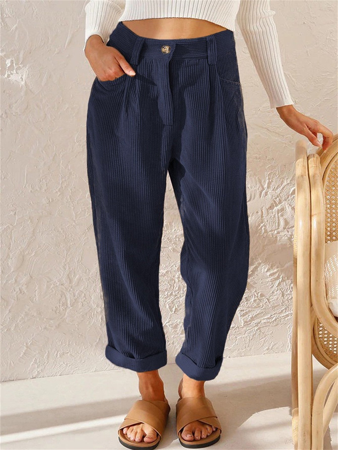 Hilda® | straight leg corduroy trousers for women