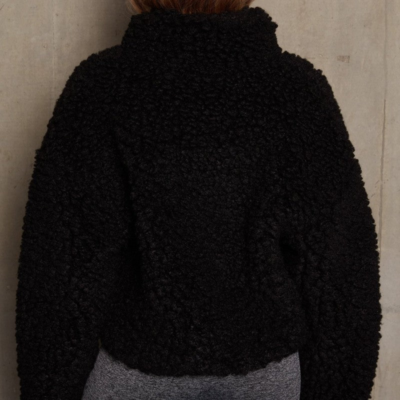 Consuelo | Casual solid patchwork basic outerwear with zip collar