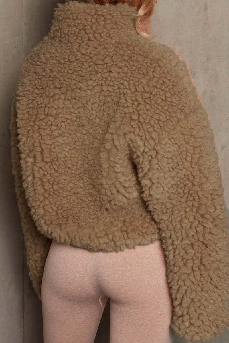 Consuelo | Casual solid patchwork basic outerwear with zip collar