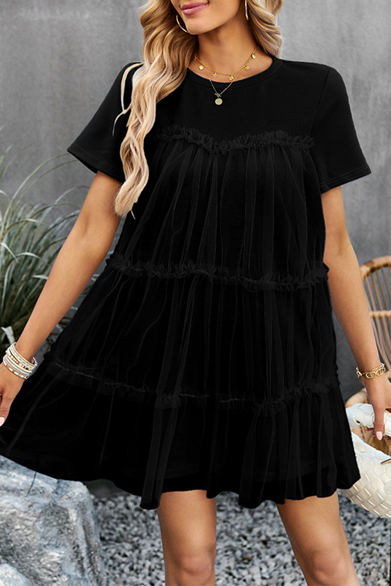 Adria® | Elegant Short-Sleeved Casual Mini Dress