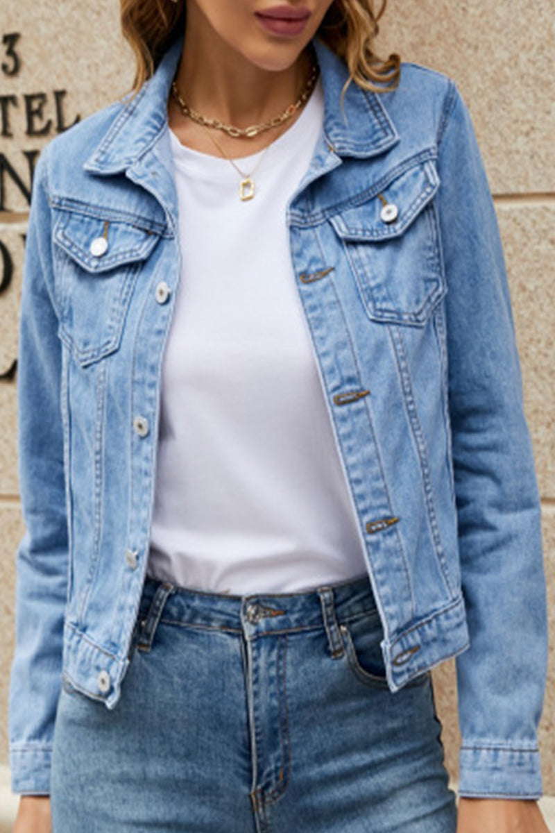 Monica | Casual Street Solid Patchwork Turn-Down Collar Outerwear
