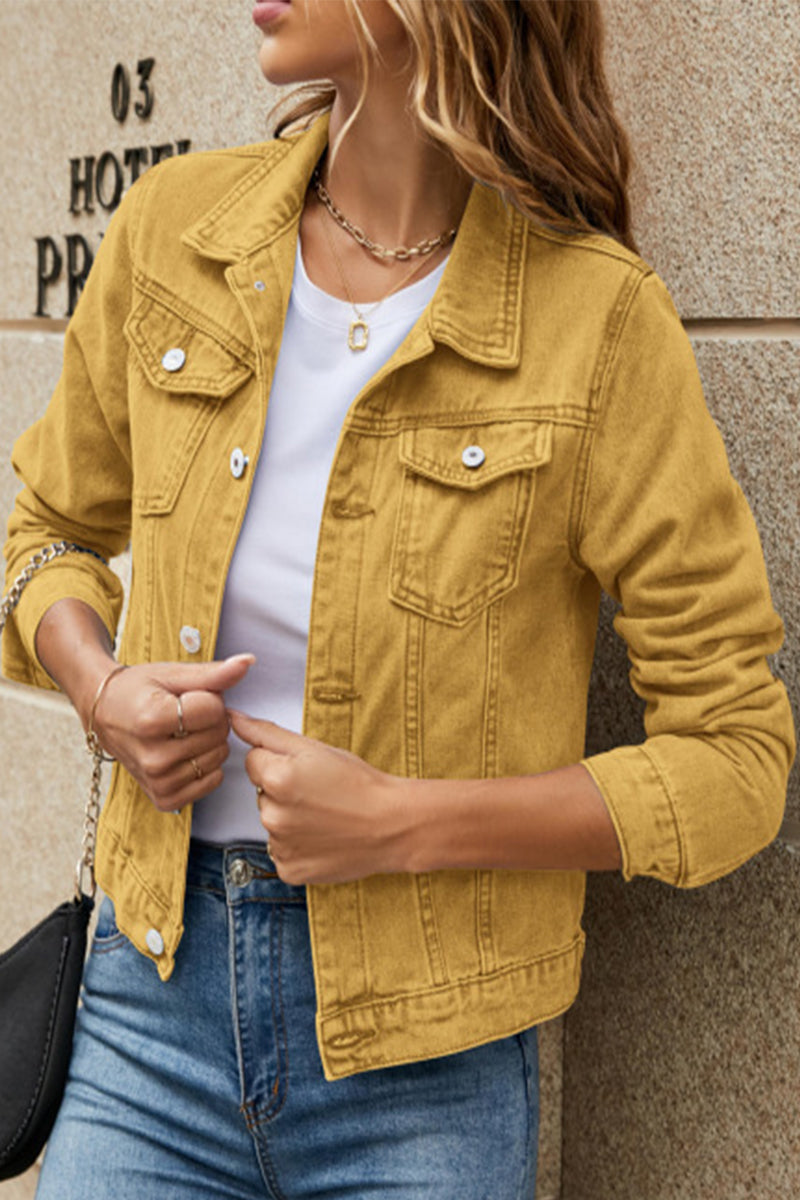 Monica | Casual Street Solid Patchwork Turn-Down Collar Outerwear