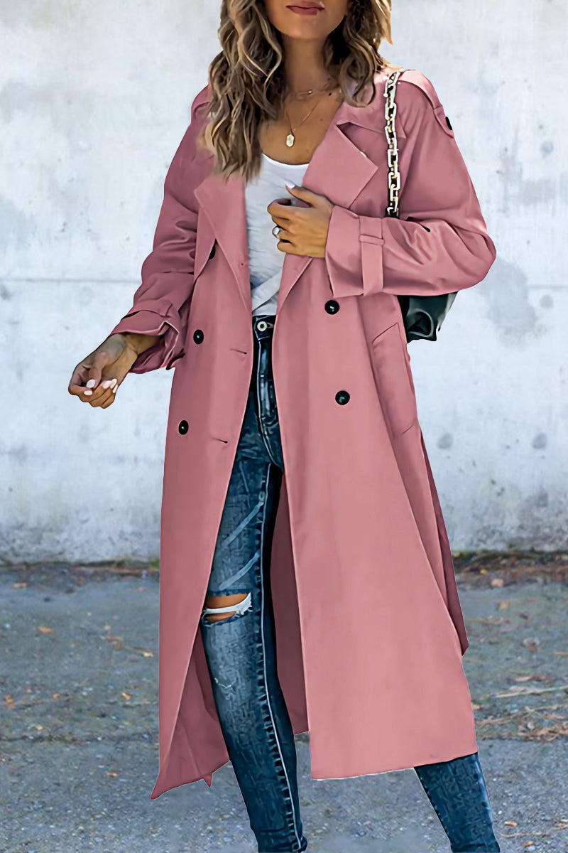 Oriana | Work Solid Patchwork Turn-Down Collar Outerwear