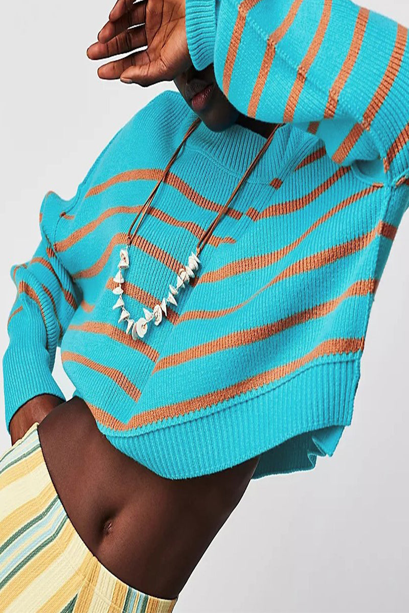 Yazmin | Casual solid patchwork O-neck tops