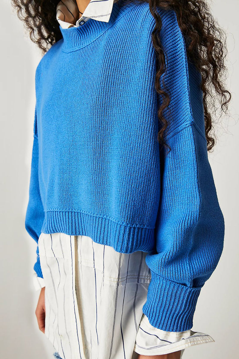 Yazmin | Casual solid patchwork O-neck tops