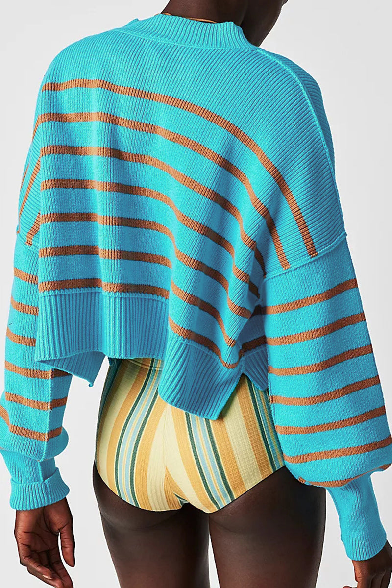 Yazmin | Casual solid patchwork O-neck tops