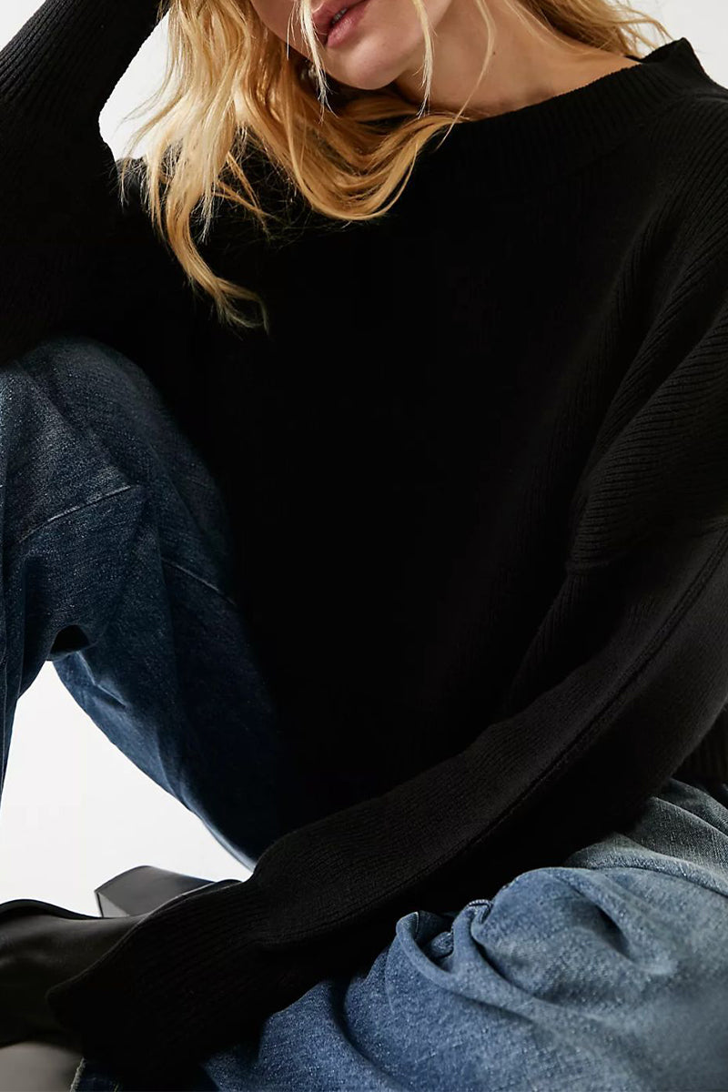Yazmin | Casual solid patchwork O-neck tops