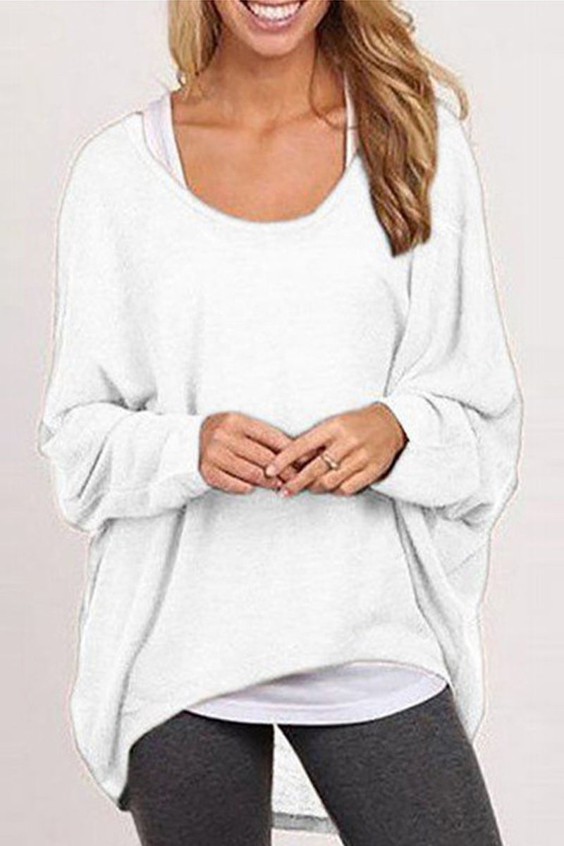 Adriana | Casual solid patchwork O-neck tops