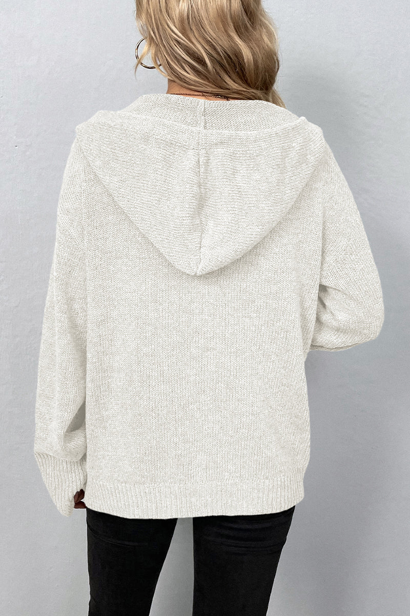 Alma | Casual tops with plain buttons and hooded collar