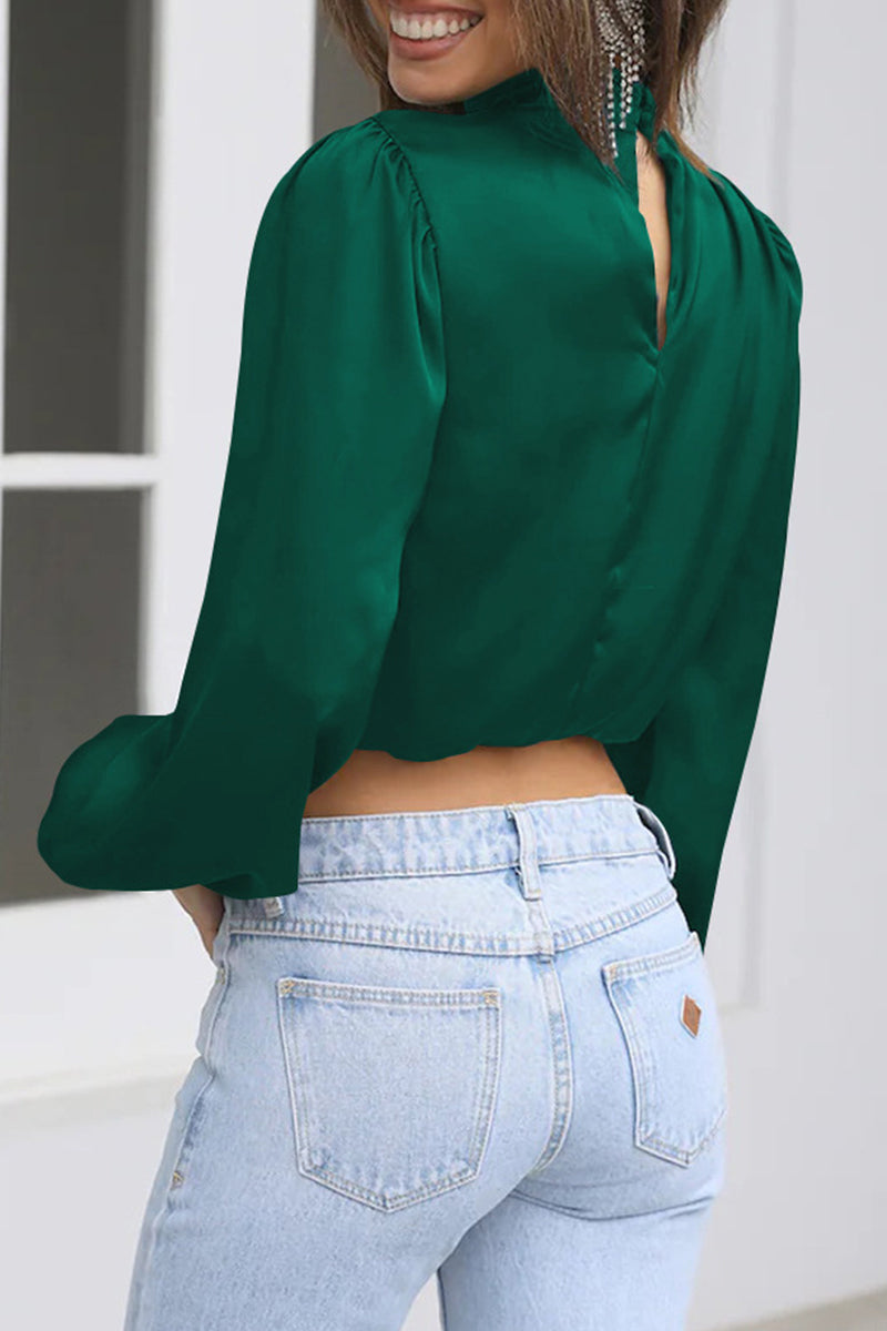 Amalia | Elegant solid patchwork halter tops