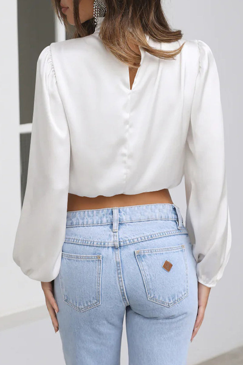 Amalia | Elegant solid patchwork halter tops