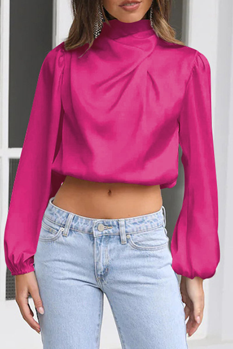 Itala® | Elegant Long-Sleeved Halterneck Blouse