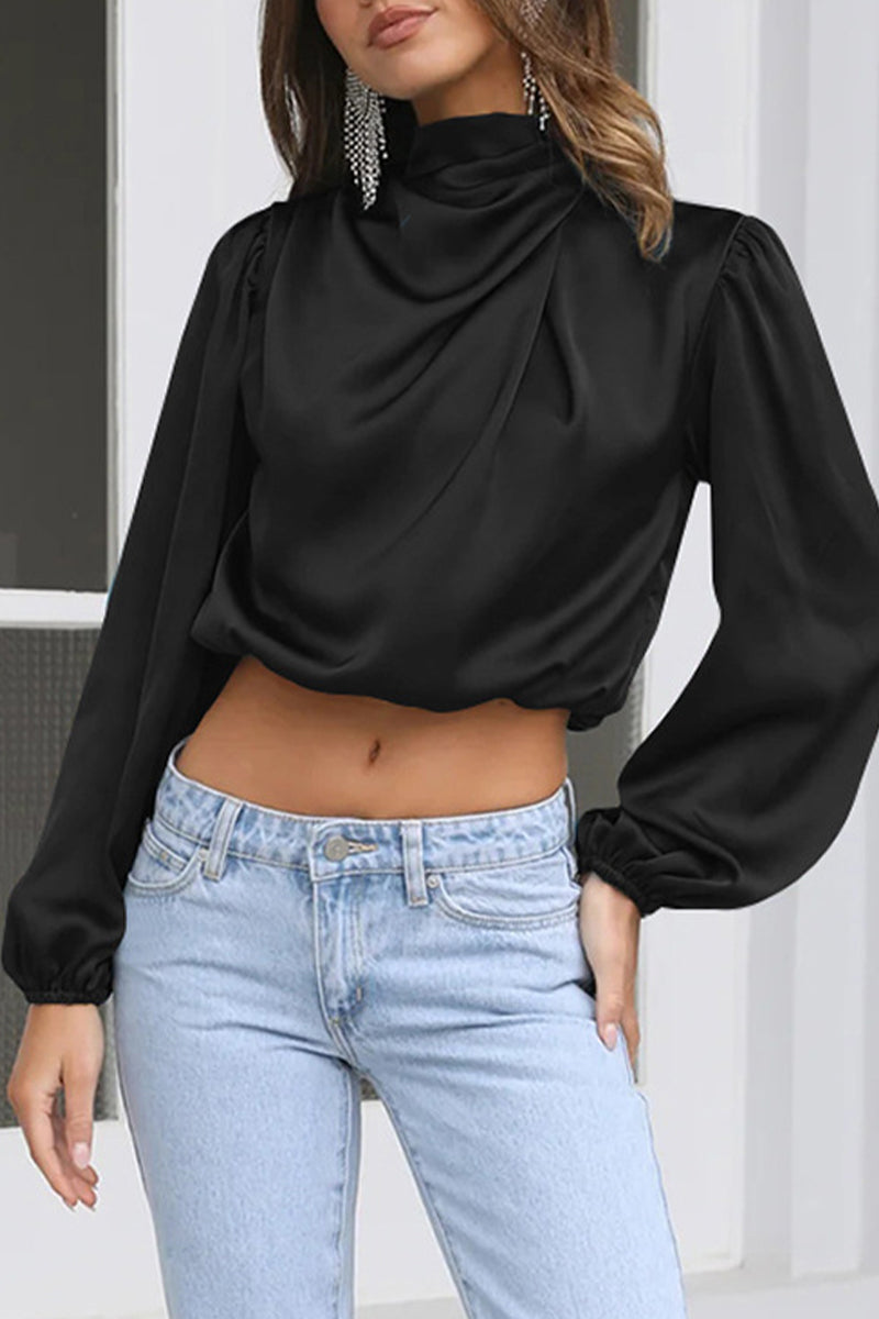 Amalia | Elegant solid patchwork halter tops