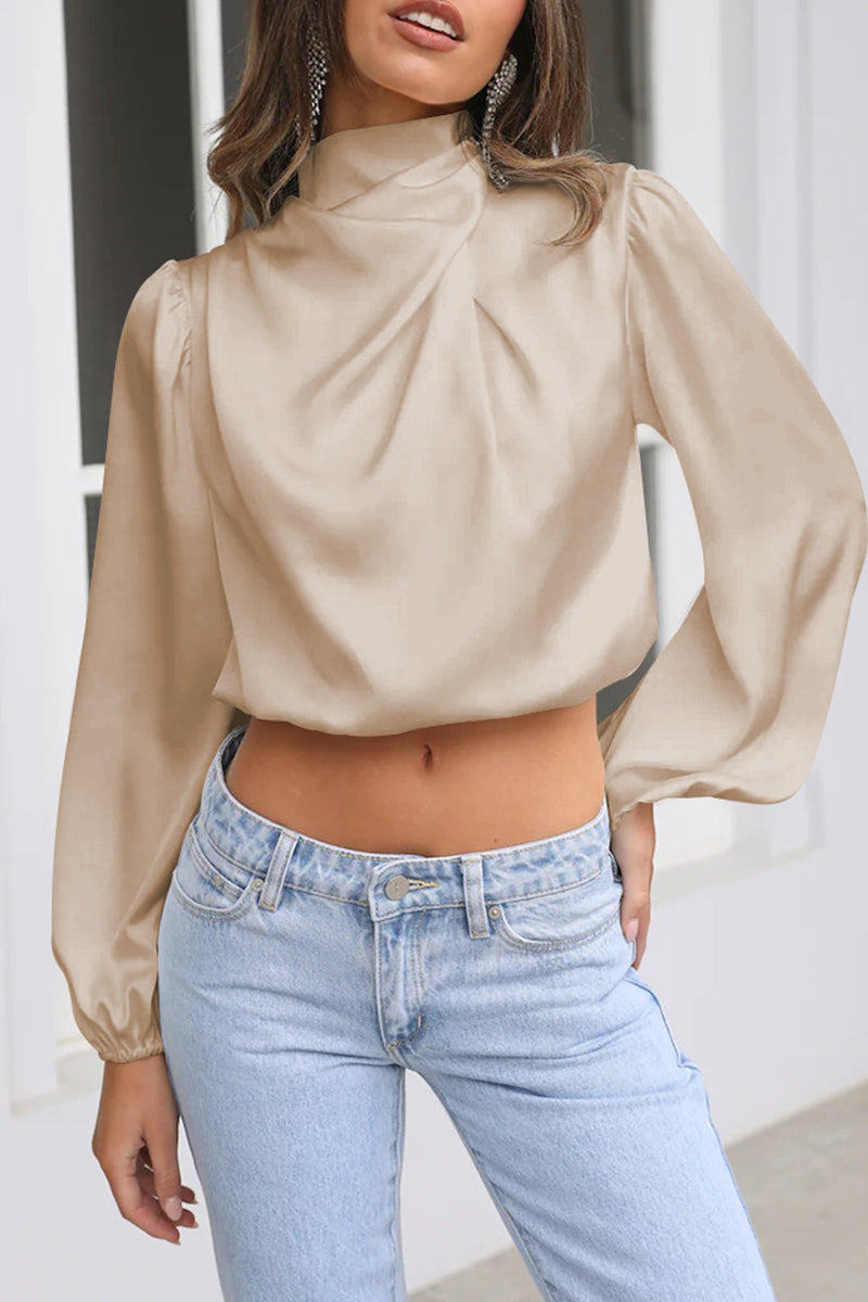 Amalia | Elegant solid patchwork halter tops