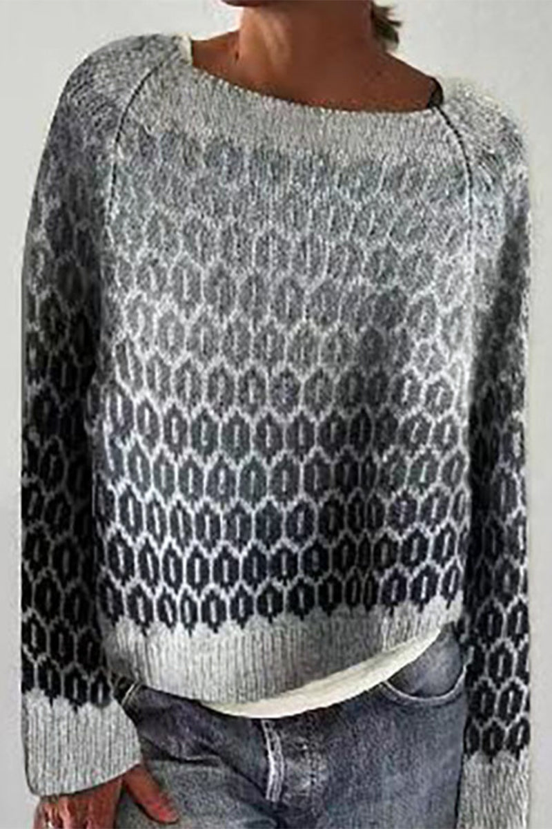 Luisa | Casual color block sweaters with O-neck and contrast