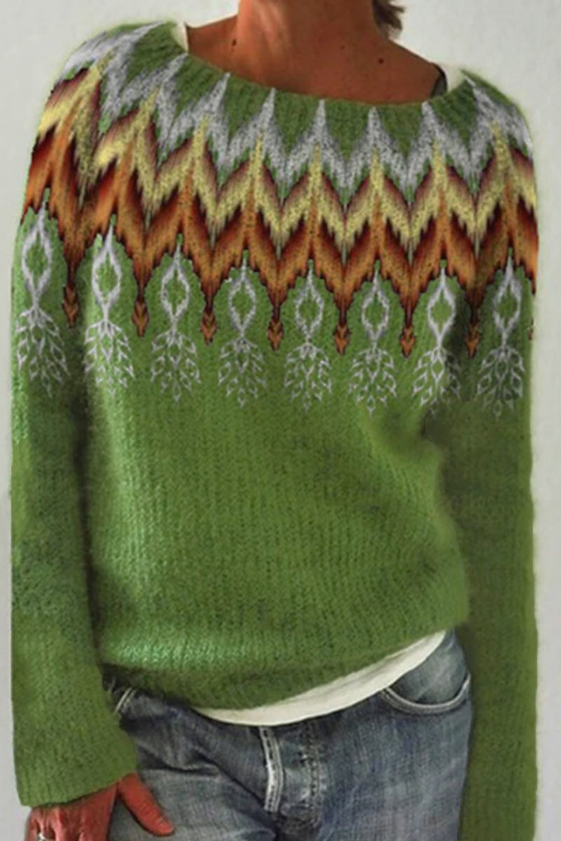 Luisa | Casual color block sweaters with O-neck and contrast