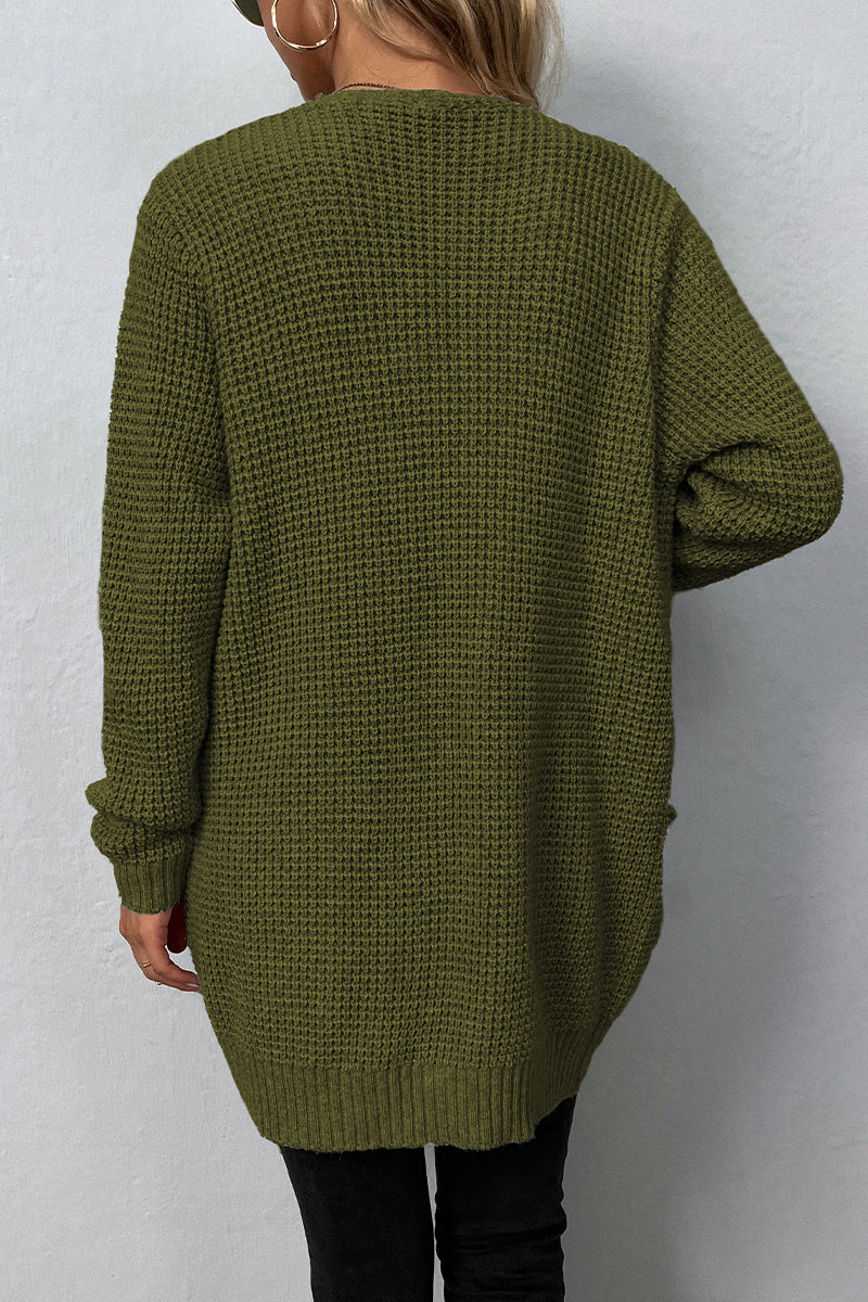 Gloria | Elegant solid color outerwear with V-neck and pocket