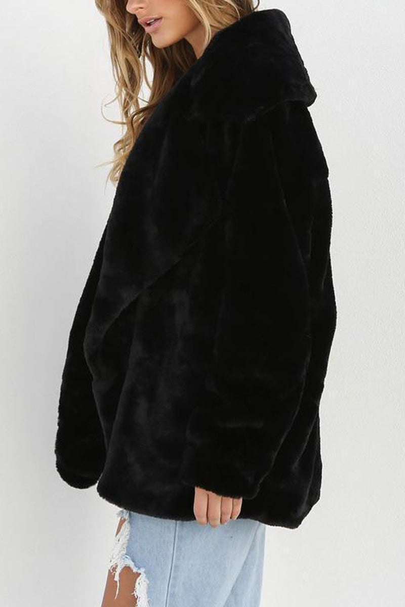 Ivana | Casual solid patchwork turn-down collar outerwear