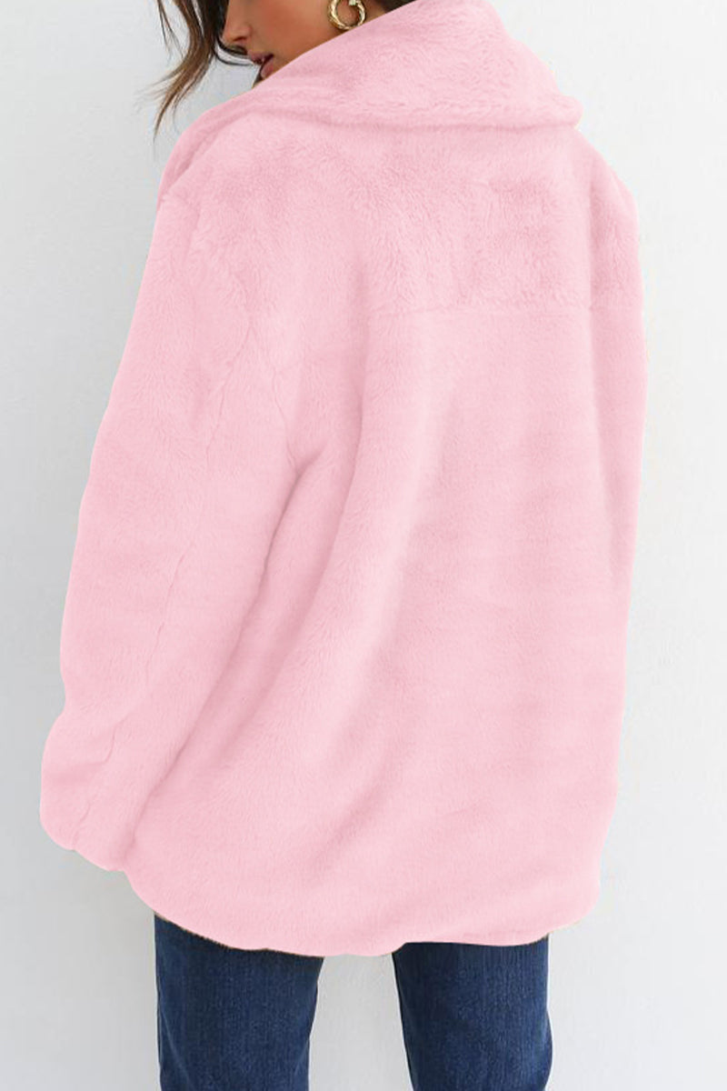 Ivana | Casual solid patchwork turn-down collar outerwear