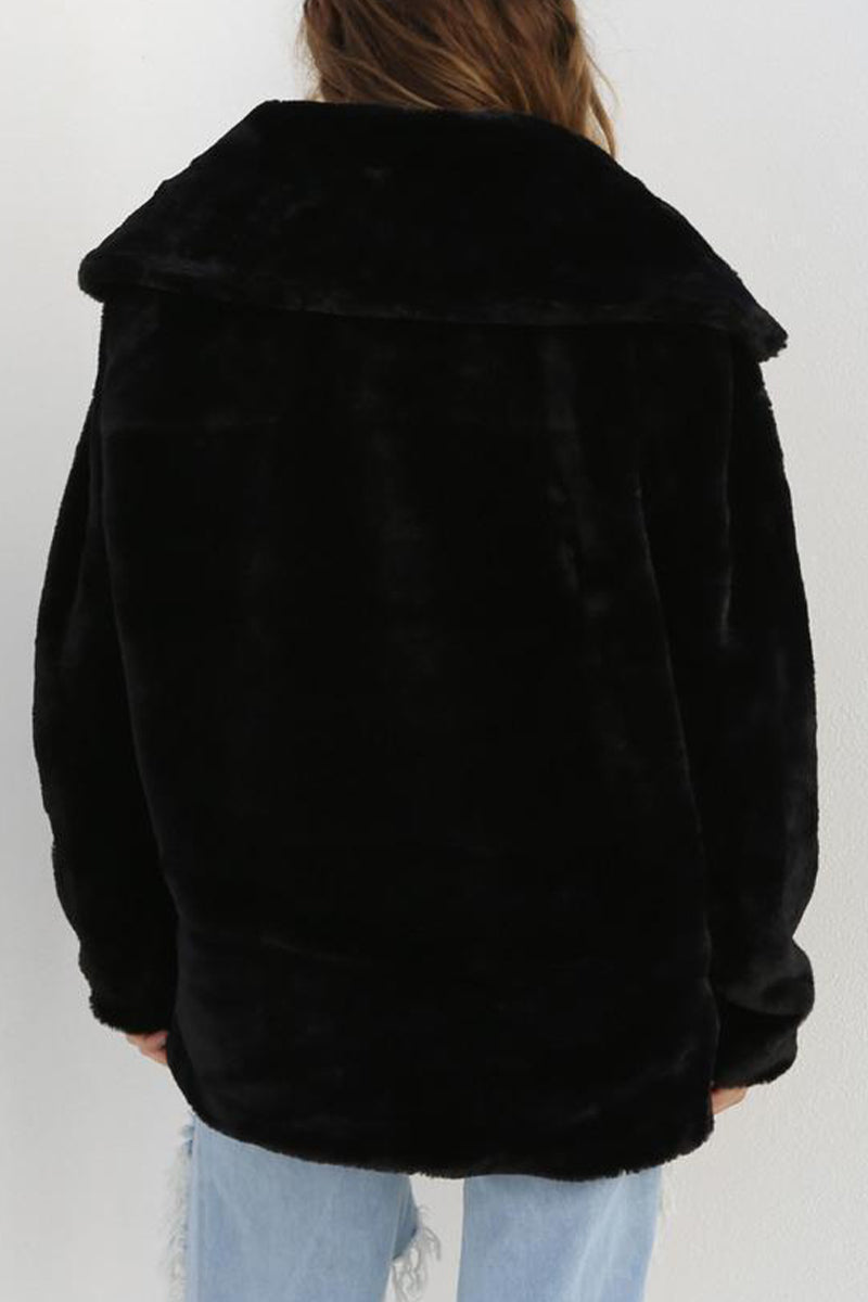 Ivana | Casual solid patchwork turn-down collar outerwear