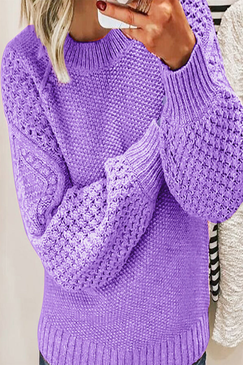 Isabella | Casual solid patchwork O-neck tops