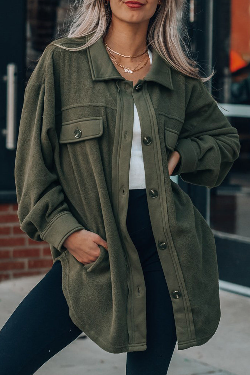 Lorena | Casual tops with a plain turn-down collar and pockets