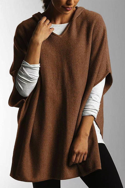 Johana | Casual, simple tops with a fixed slit and hooded collar