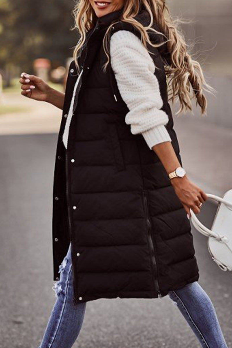 Maria José | Casual street vests with stand-up collar and plain zipper