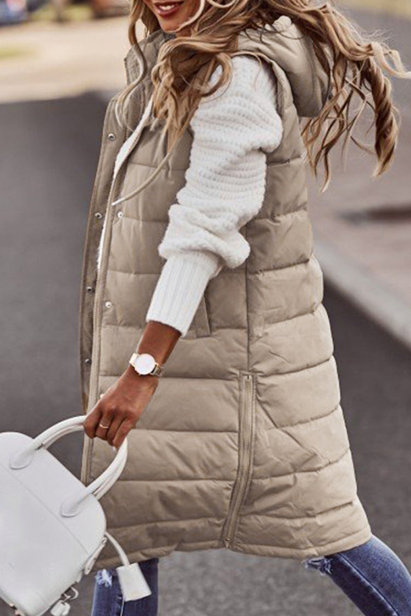 Maria José | Casual street vests with stand-up collar and plain zipper