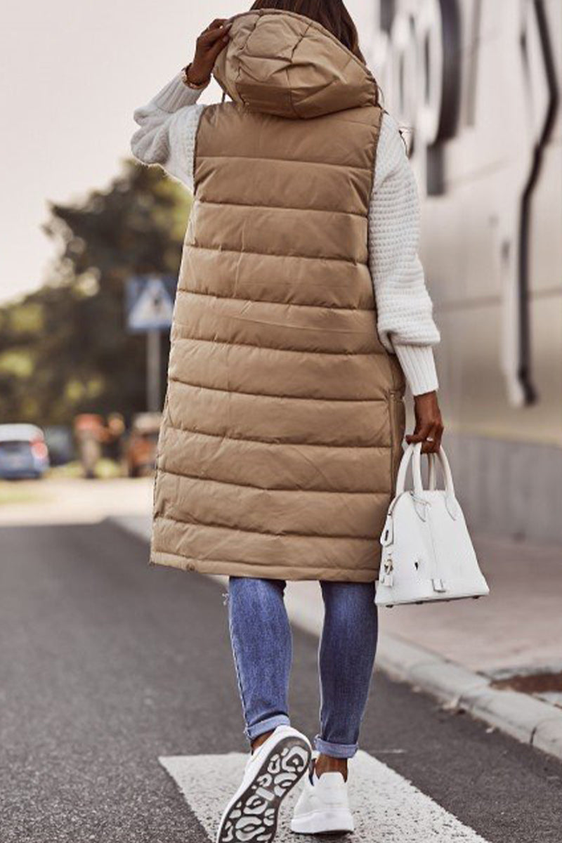 Maria José | Casual street vests with stand-up collar and plain zipper