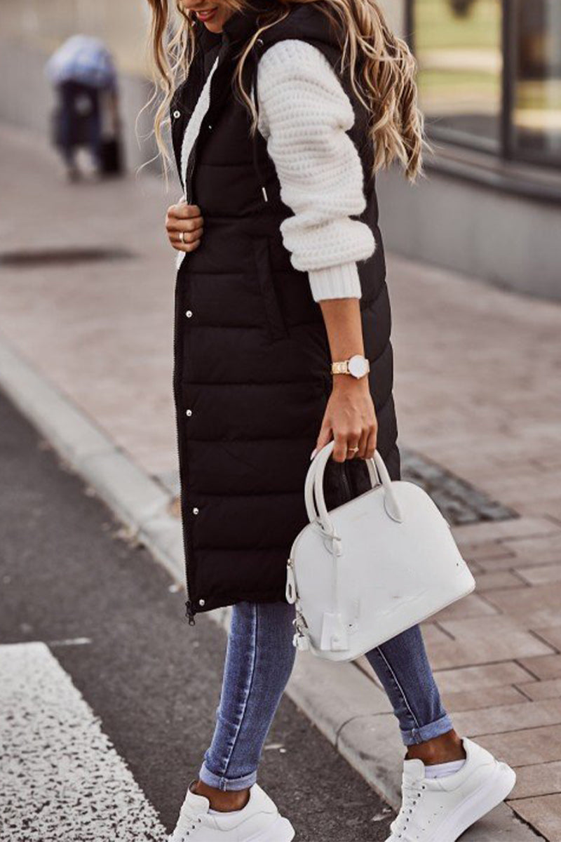 Maria José | Casual street vests with stand-up collar and plain zipper