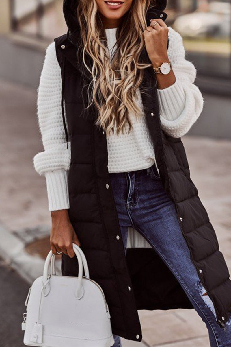 Maria José | Casual street vests with stand-up collar and plain zipper