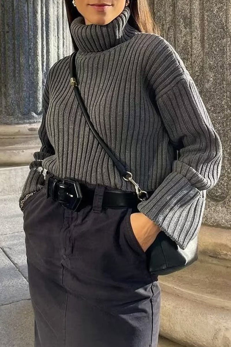 Miranda | Daily simple plain turtleneck tops