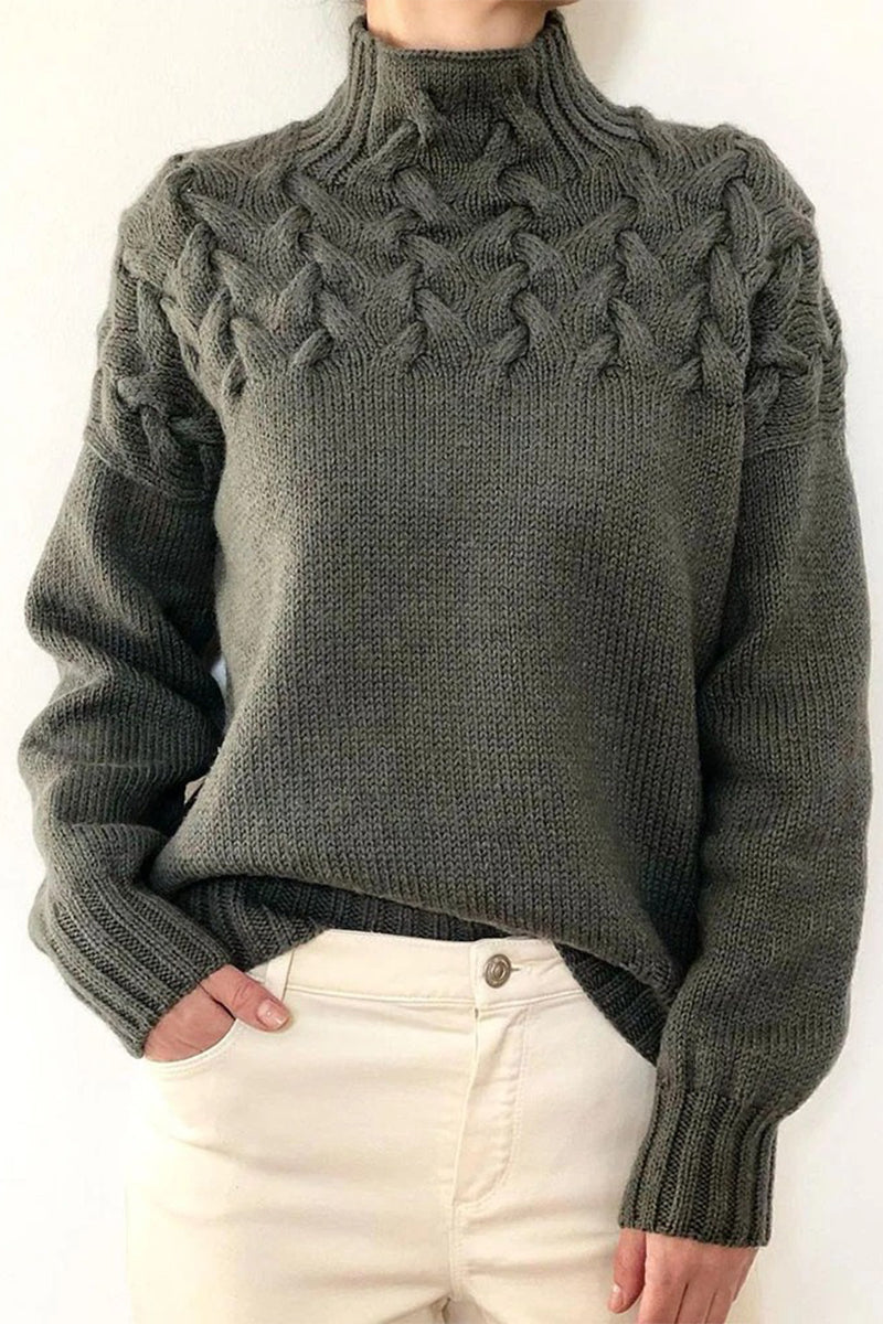Lucía | Casual solid color turtleneck sweaters