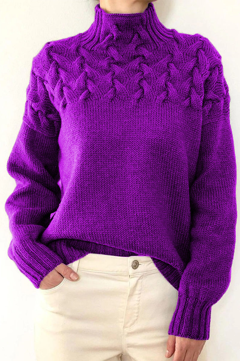 Lucía | Casual solid color turtleneck sweaters